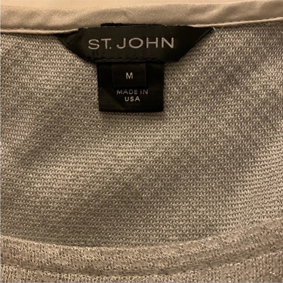 St. John Light silver Blue Shimmer Sequin Knit Light Sleeveless Top Sz M - Picture 3 of 6